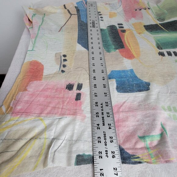 Jess & Jane Women Abstract Print Dolman Sleeve Tunic Top Large Multicolor Casual - Picture 8 of 8